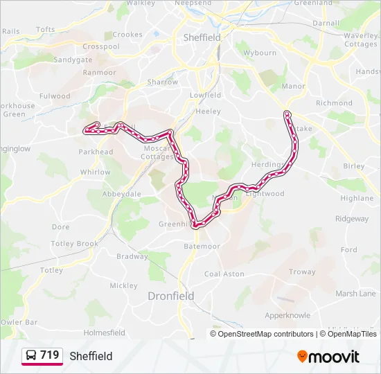 719 Bus Line Map