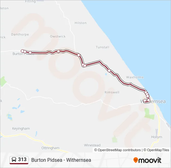 313 Route: Schedules, Stops & Maps - Withernsea High School (Updated)