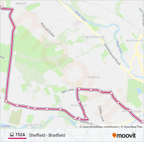 752A Bus Line Map