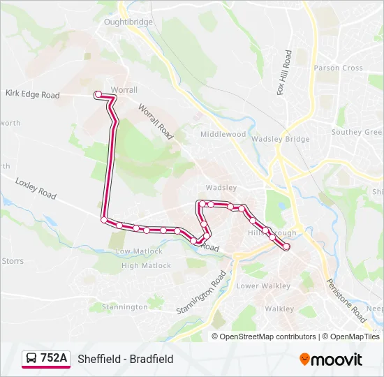 752A Bus Line Map