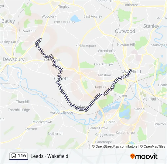 116 Route: Schedules, Stops & Maps - Leeds Road Grange Road (Updated)