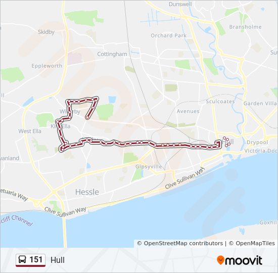 Bus 151 Route Map 151 Route: Schedules, Stops & Maps - Hull (Updated)