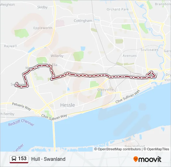 153 Bus Line Map