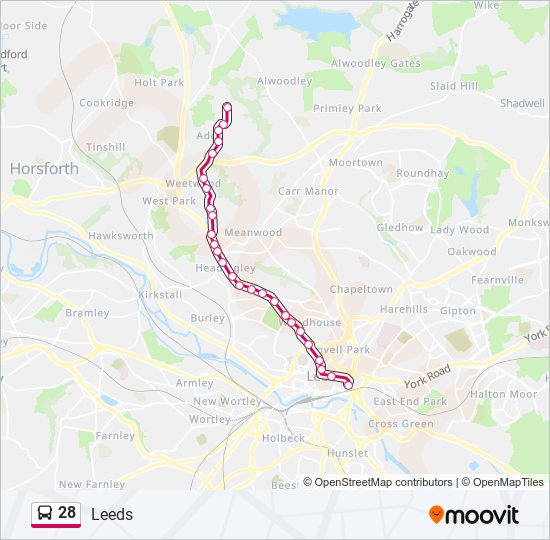 28 bus Line Map