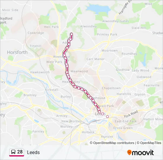28 Bus Line Map