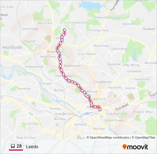 28 Bus Line Map