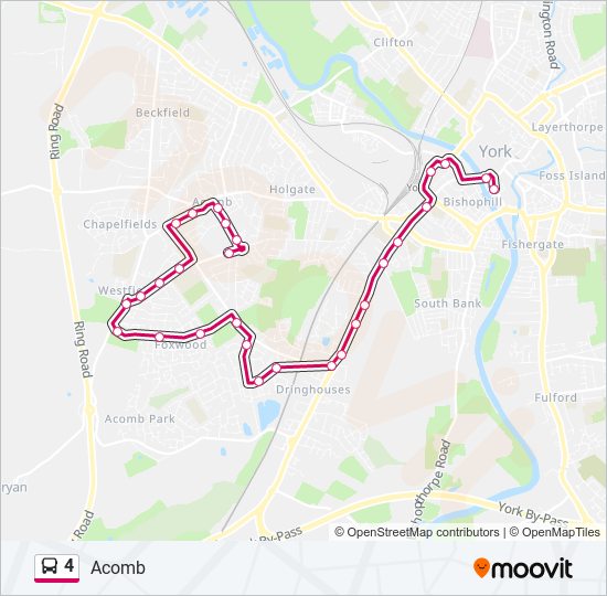 Bus 4 Route Map 4 Route: Schedules, Stops & Maps - Acomb (Updated)