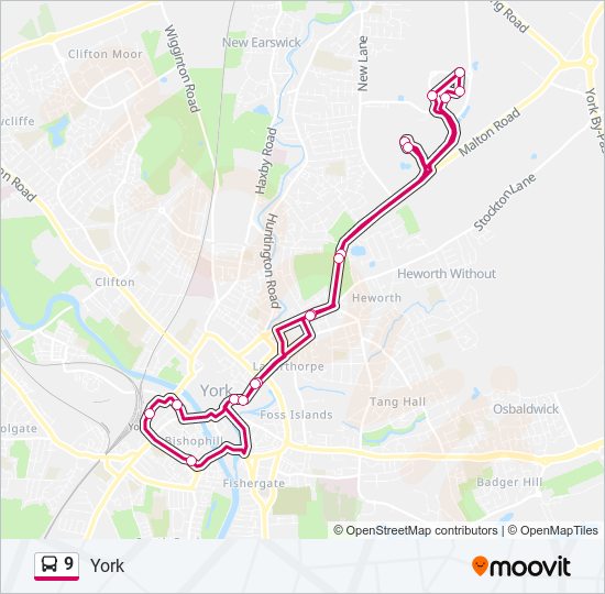 9 bus Line Map