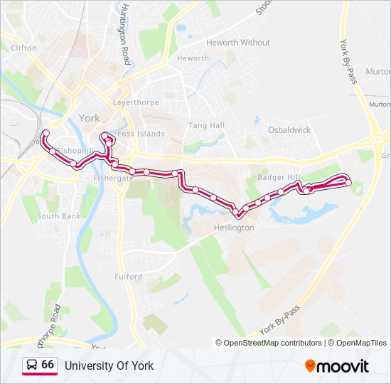 Bus 66 Route Map 66 Route: Schedules, Stops & Maps - University Of York (Updated)