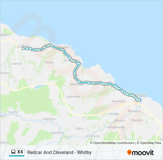 X4 Bus Line Map