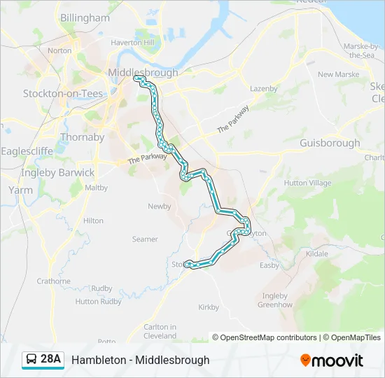 28A Bus Line Map