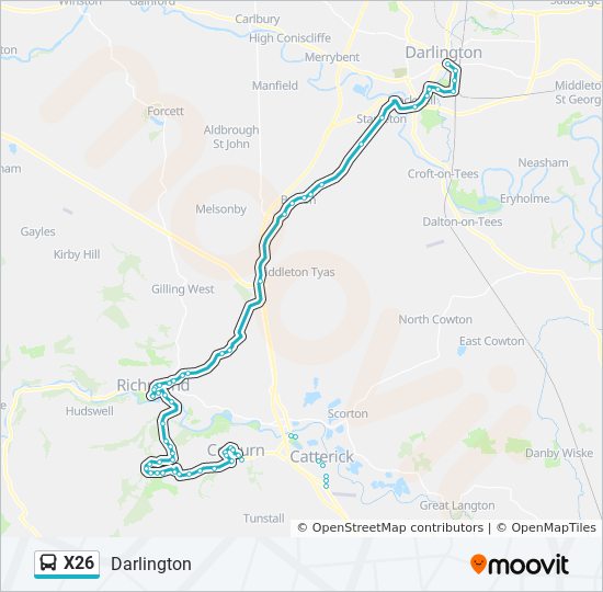 X26 bus Line Map