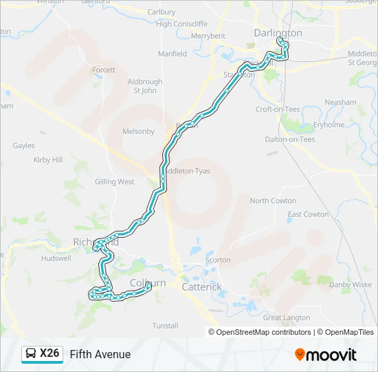 X26 Bus Line Map