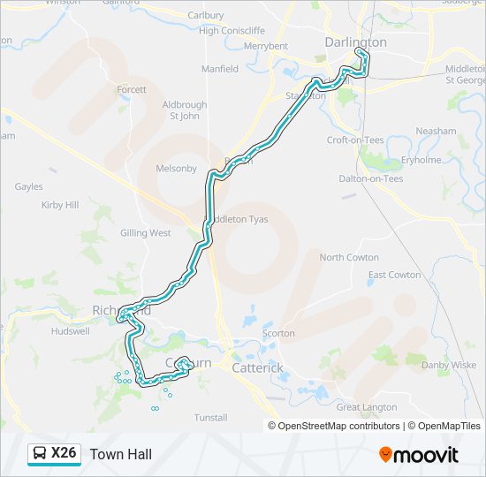 X26 Bus Line Map