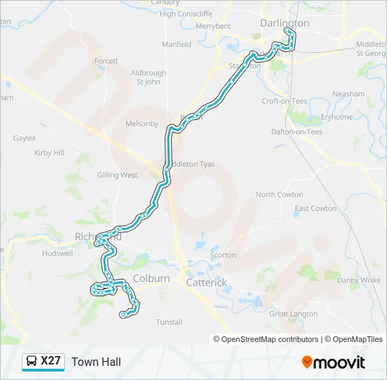 X27 Bus Line Map
