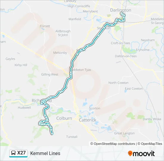 X27 Bus Line Map
