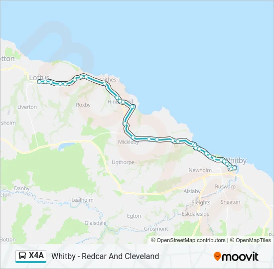 X4A Bus Line Map