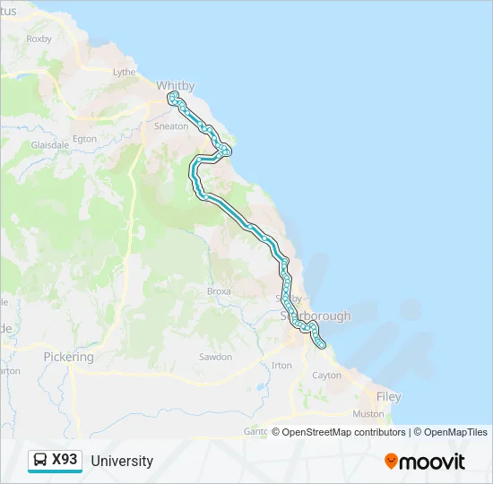 X93 Bus Line Map