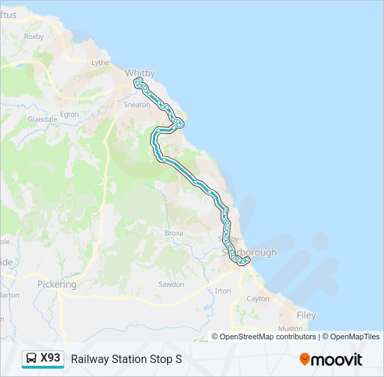 X93 Bus Line Map