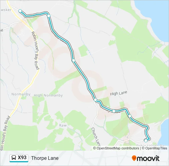 X93 Bus Line Map