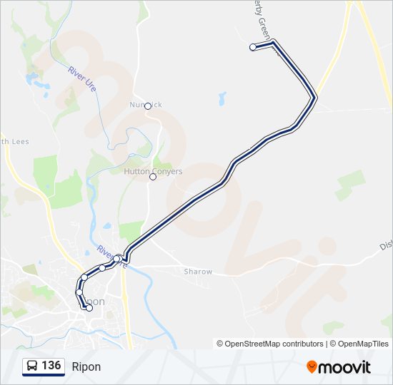 136 Bus Route Timetable 136 Route: Schedules, Stops & Maps - Ripon (Updated)