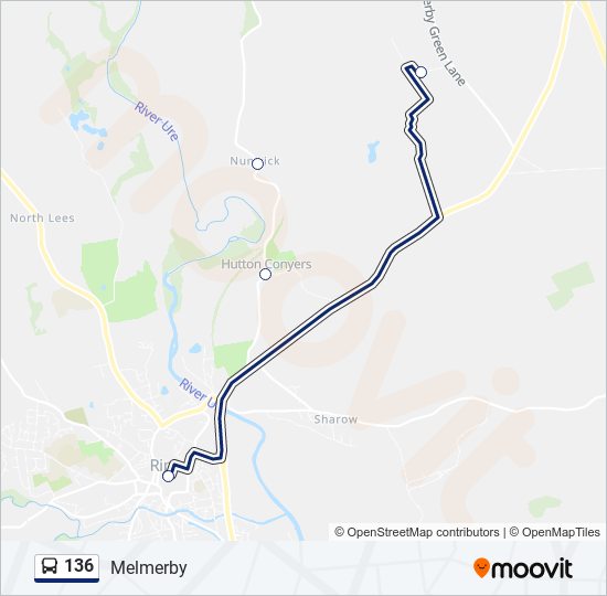 Bus 136 Route Map 136 Route: Schedules, Stops & Maps - Melmerby (Updated)