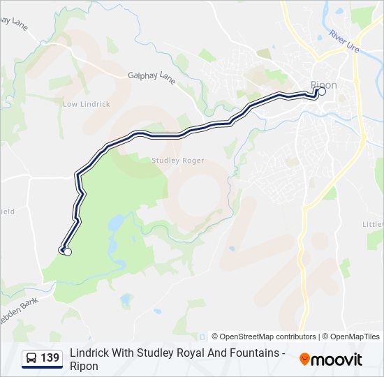 Bus 139 Route Map 139 Route: Schedules, Stops & Maps - Fountains Abbey (Updated)