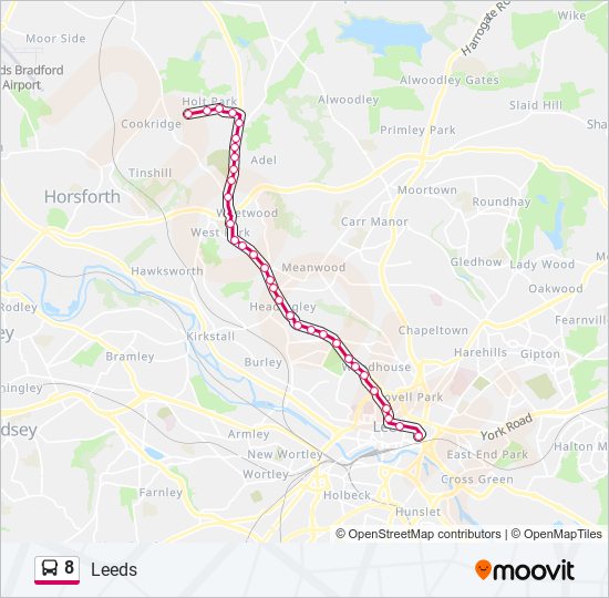 Bus 8 Route Map 8 Route: Schedules, Stops & Maps - Holt Park (Updated)