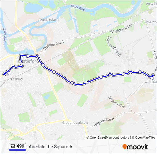 499 Route: Schedules, Stops & Maps - Airedale the Square A (Updated)