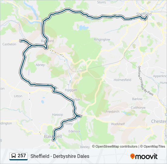 257 Bus Line Map