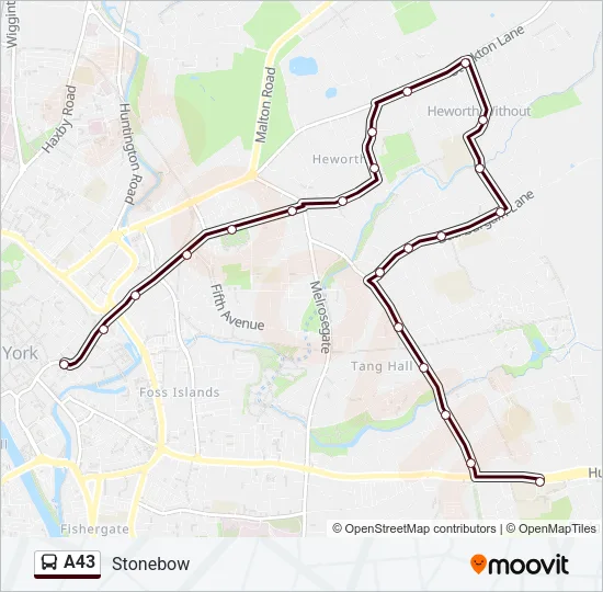 A43 Bus Line Map