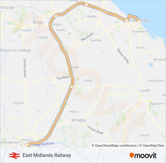 EAST MIDLANDS RAILWAY train Line Map