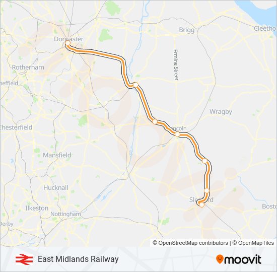 EAST MIDLANDS RAILWAY train Line Map