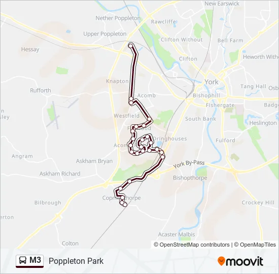 M3 Bus Line Map
