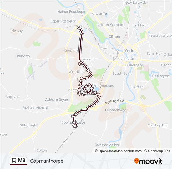 M3 Bus Line Map