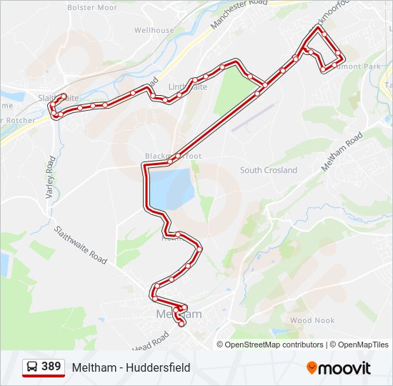 389 bus Line Map