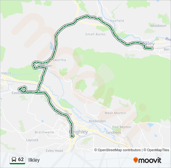 62 bus Line Map