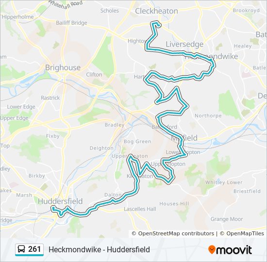 Bus 261 Route Map 261 Route: Schedules, Stops & Maps - Cleckheaton (Updated)