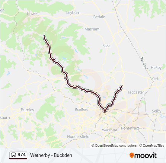 874 Bus Line Map