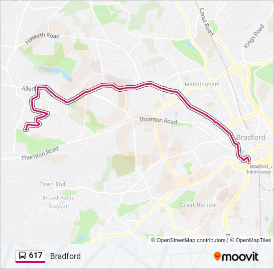 617 bus Line Map