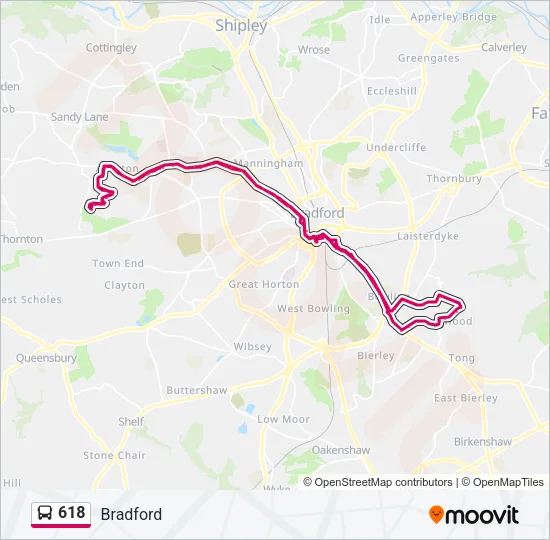 618 Bus Line Map