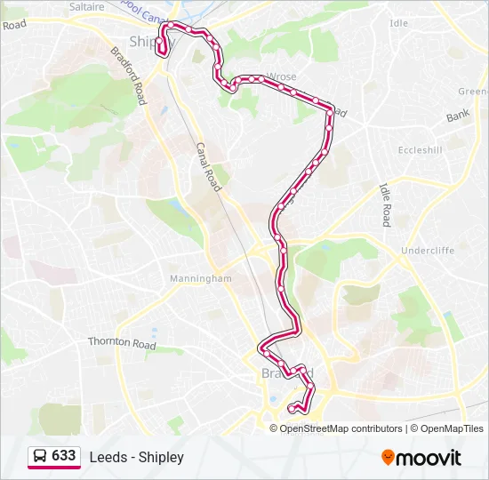 633 Bus Line Map