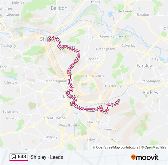 633 Bus Line Map
