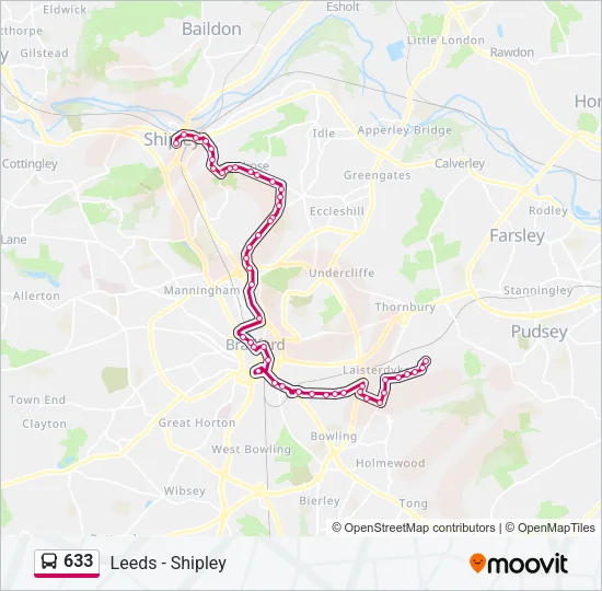 633 Bus Line Map