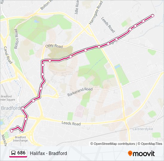 686 Bus Line Map