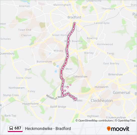 687 bus Line Map