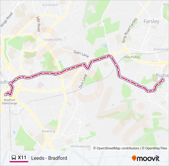 X11 Bus Line Map