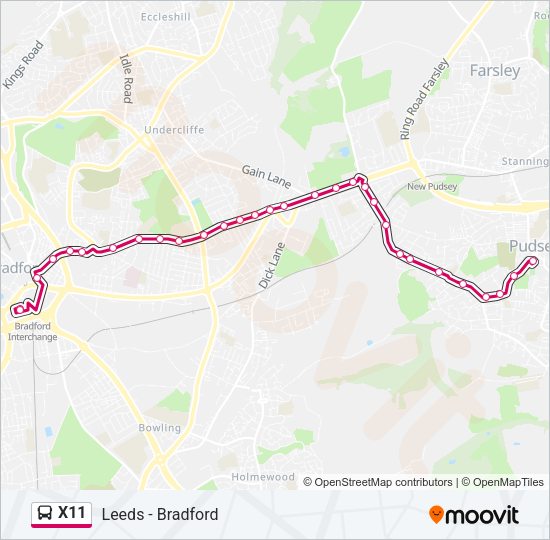 X11 Bus Line Map