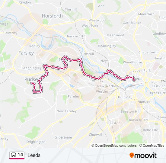 14 bus Line Map