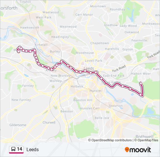 14 Route Schedules, Stops & Maps Bramley (Updated)